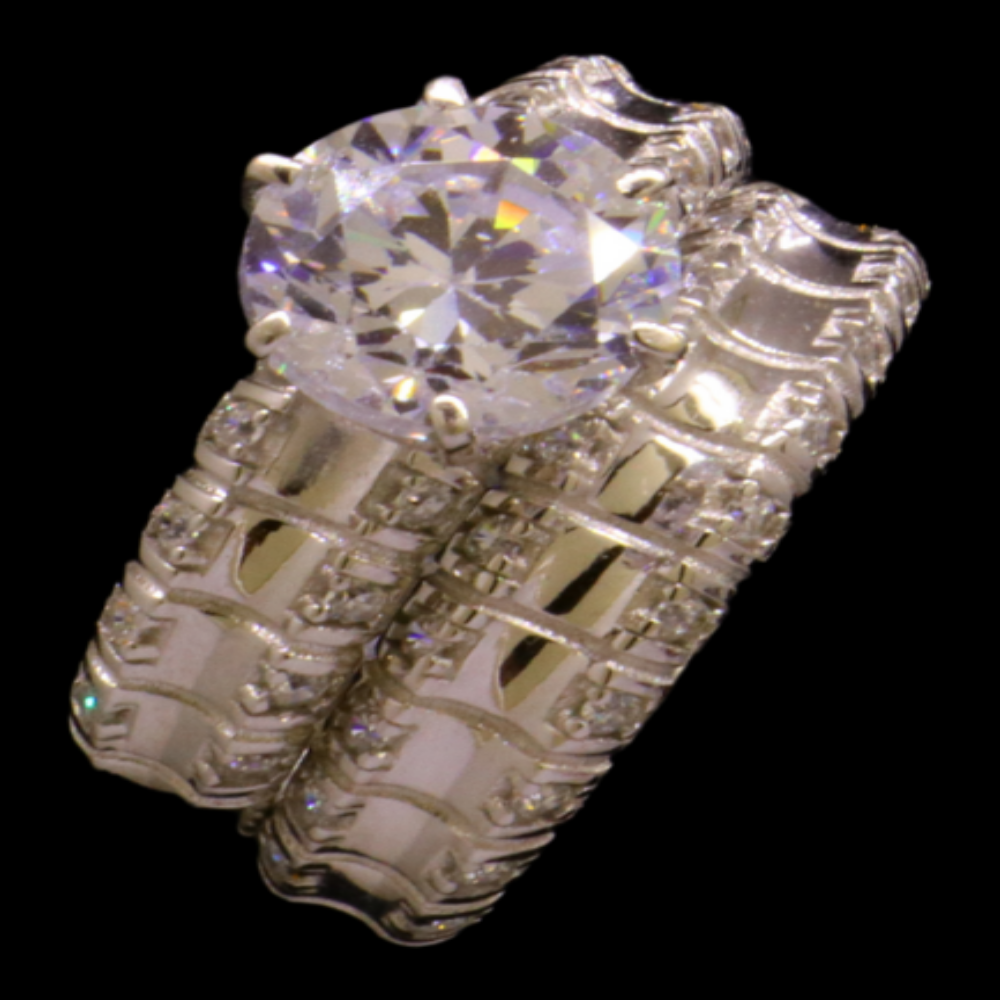 18k White Gold Bridal Ring Set